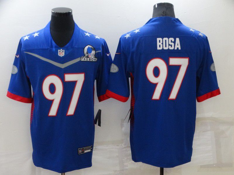 Men San Francisco 49ers #97 Bosa Blue Nike 2022 All star Pro bowl Limited NFL Jersey->cincinnati bengals->NFL Jersey